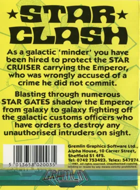 Star Clash (1986)(Gremlin Graphics)[STARC] box cover back